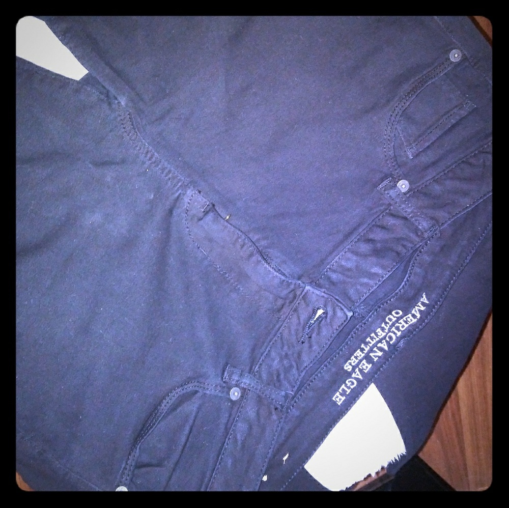 Black American eagle super stretch black jean